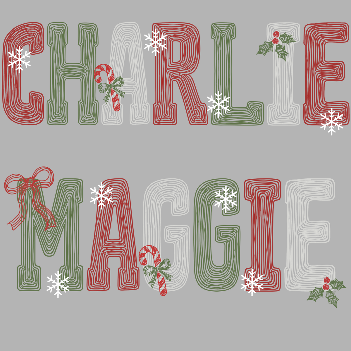 Retro Vintage Christmas Name