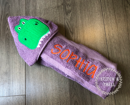 Dinosaur Peeker Hooded Towel