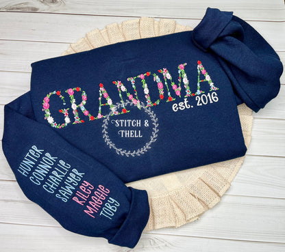 Floral Name Sweatshirt