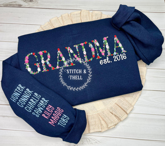 Floral Name Sweatshirt