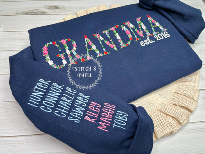 Floral Name Sweatshirt