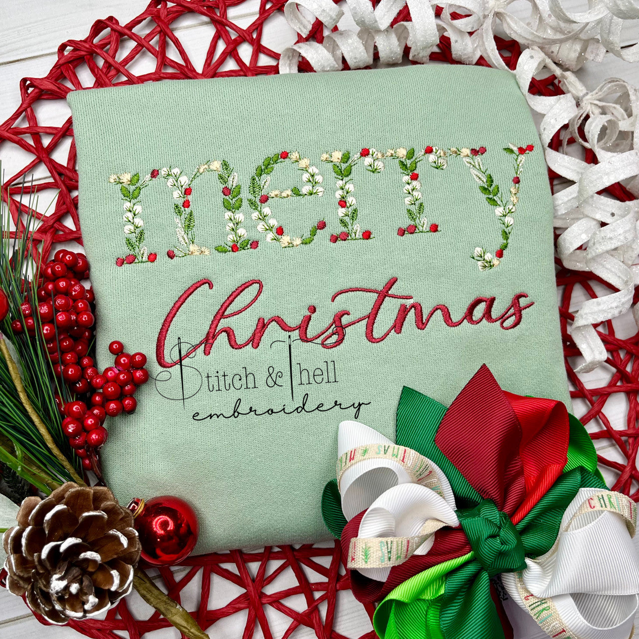 Christmas Floral Monogram