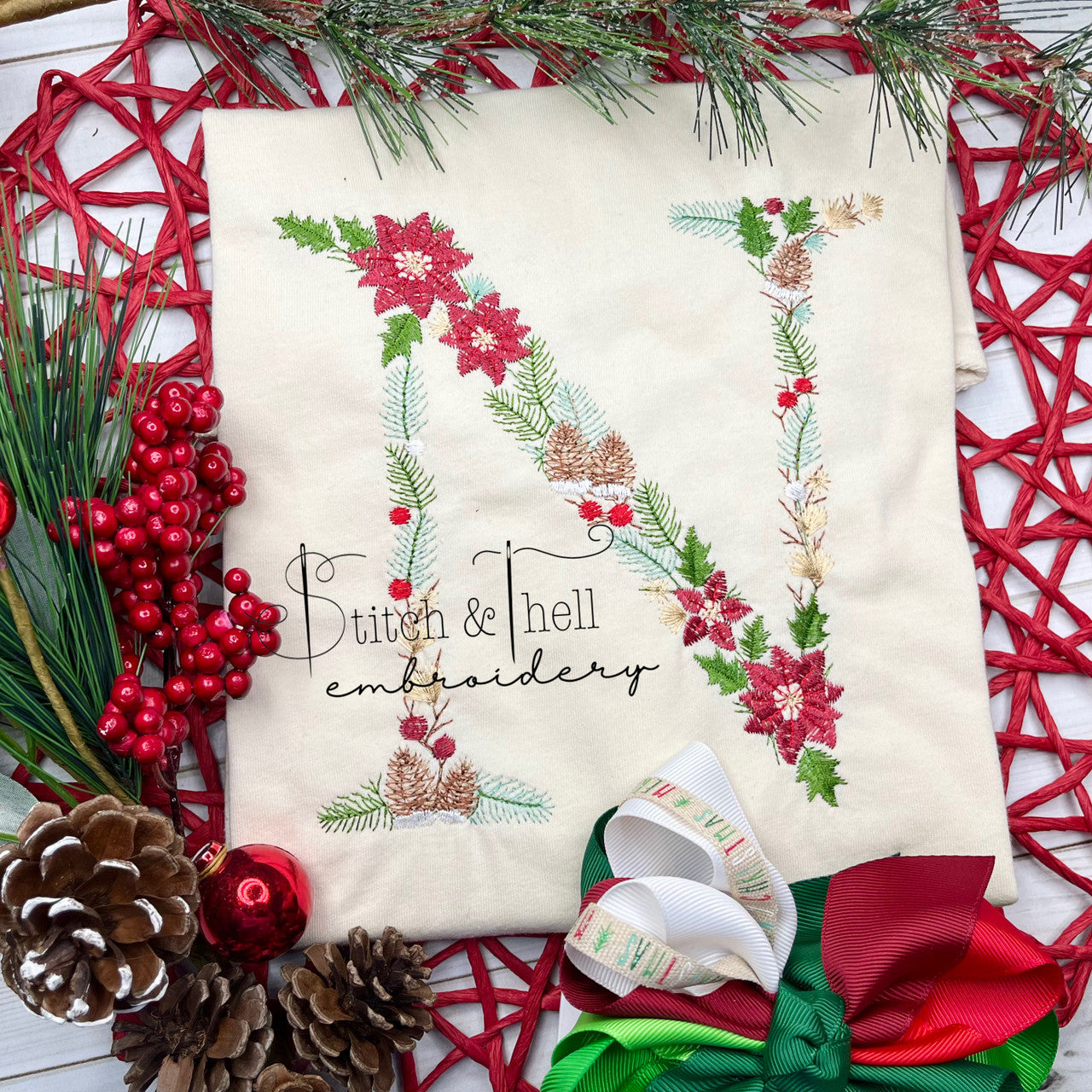 Christmas Floral Monogram
