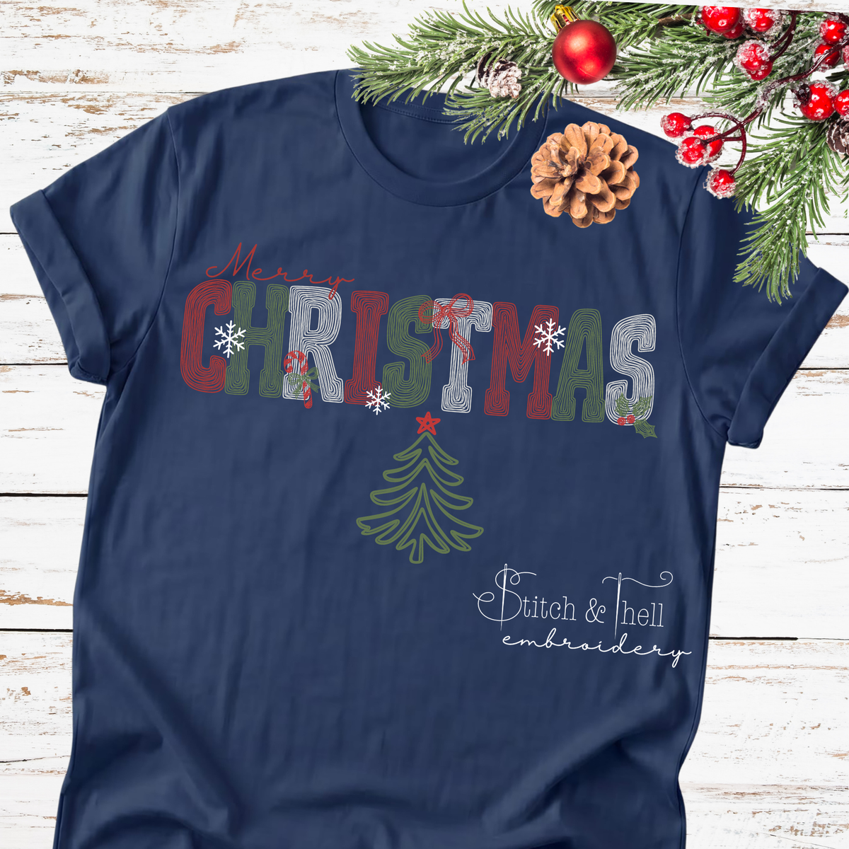 Retro Vintage Christmas Name