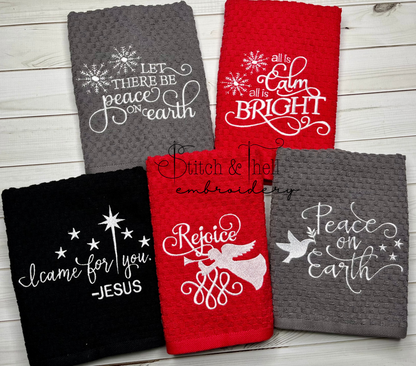 Christmas Phrases Towel Set