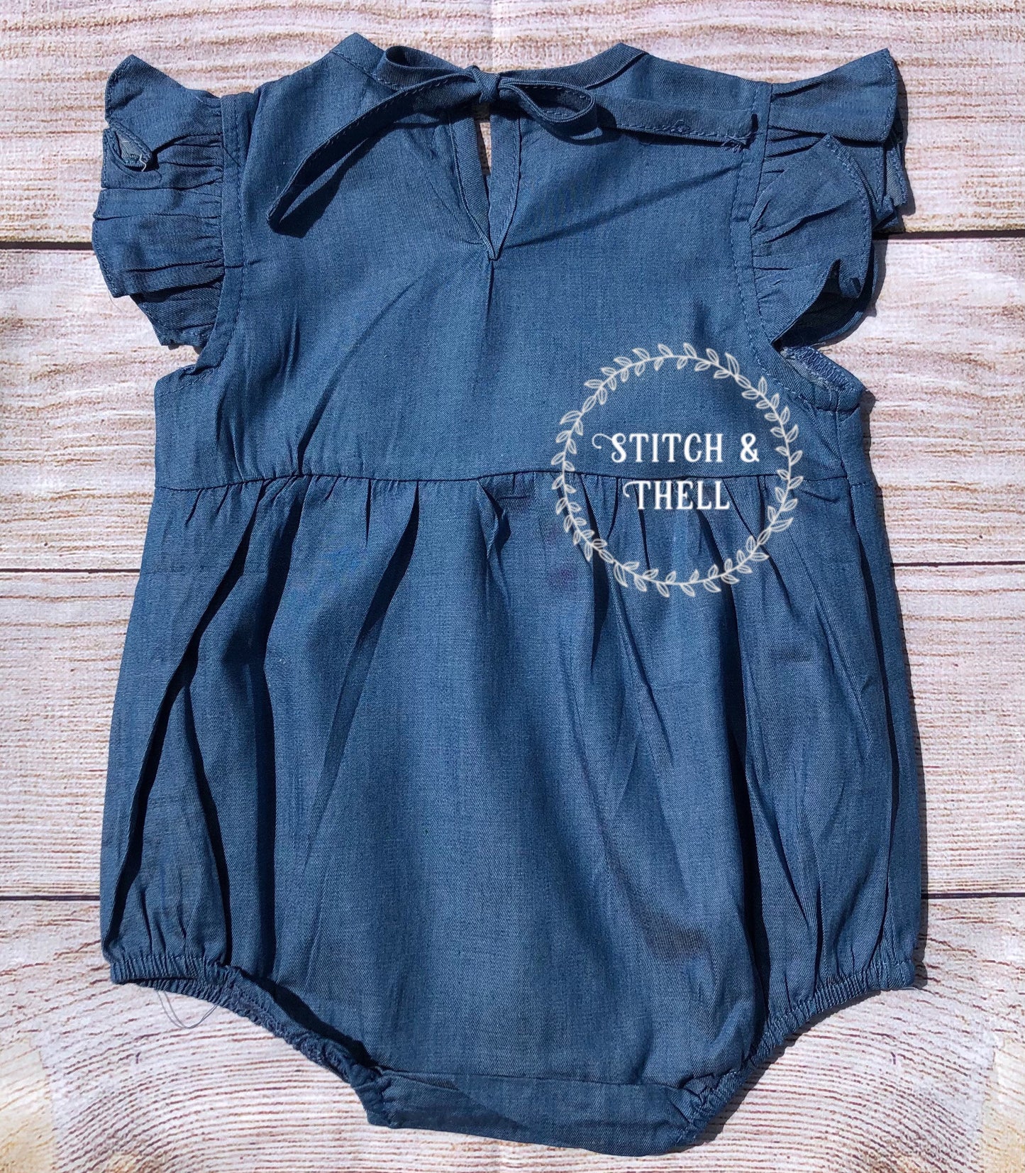 Bumble Bee Denim Romper