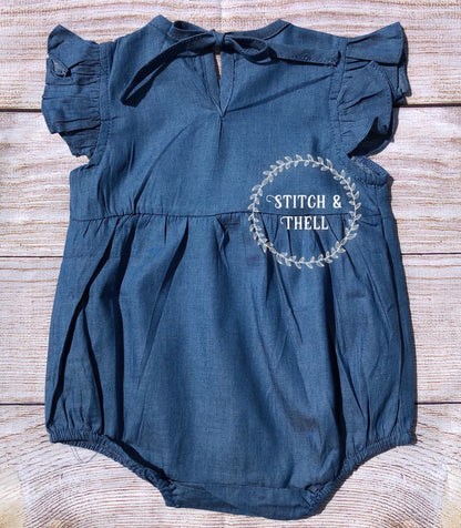 Bumble Bee Denim Romper